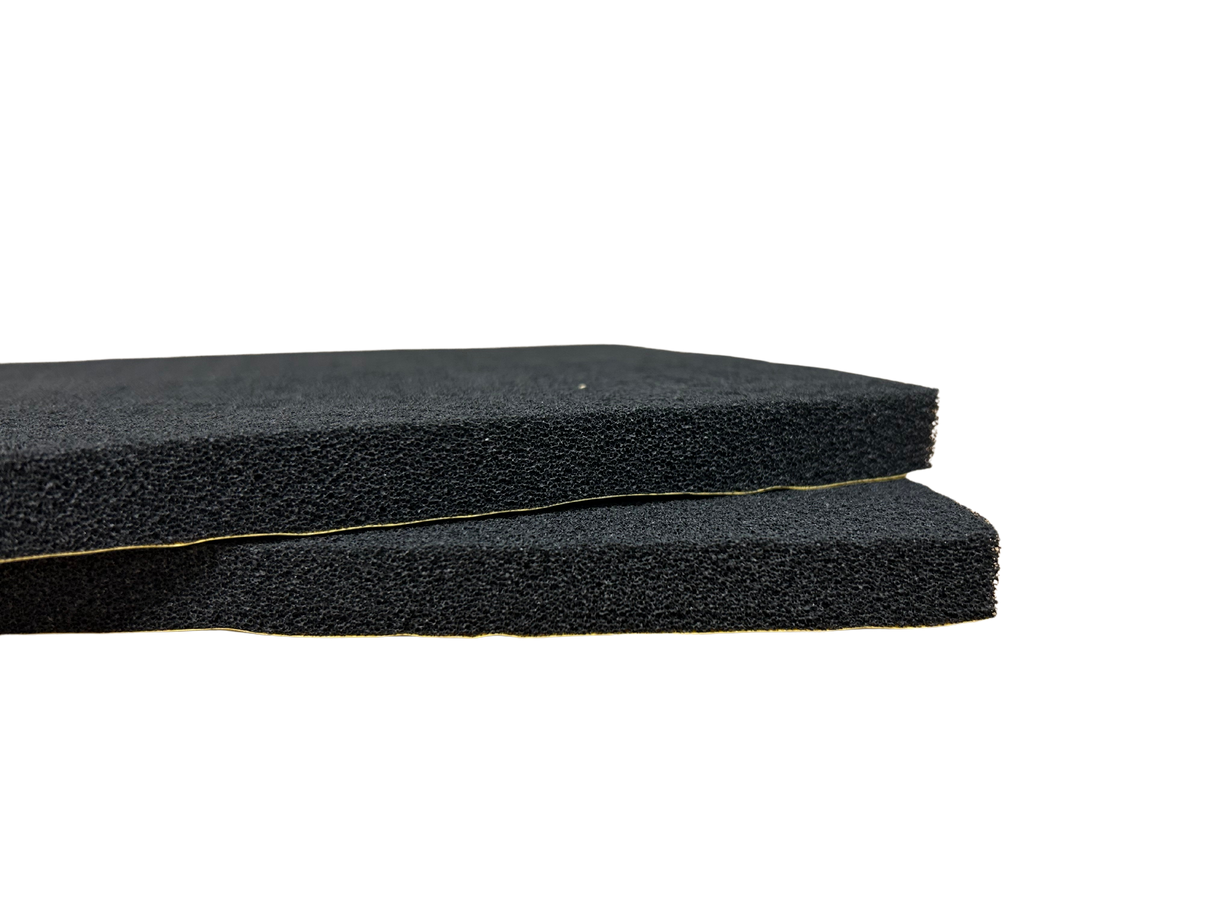 15mm flat foam fireproof soundproofing material, made in the UK to our specifications.